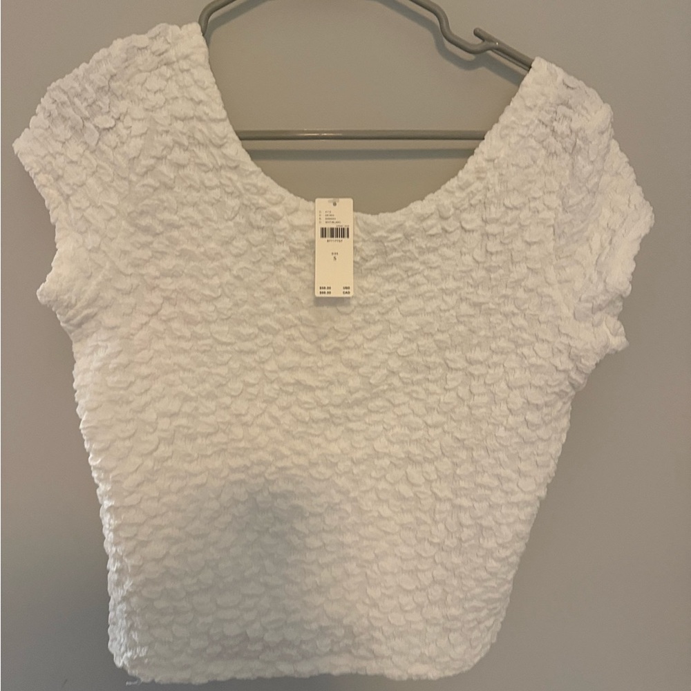 Anthropologie White Textured Blouse